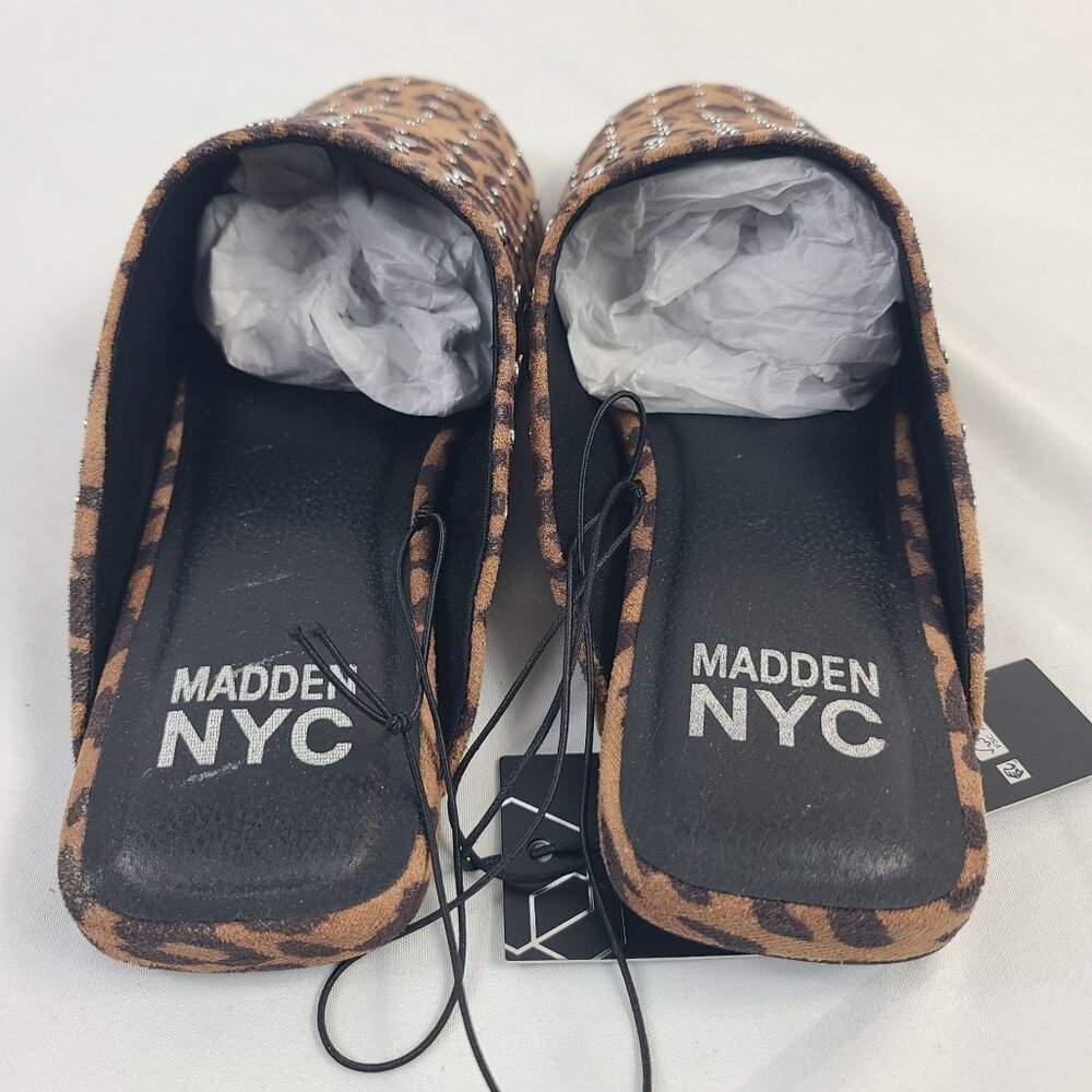 NEW Madden NYC Womens Leopard Print Studded Slide-On Mule Shoes Size 9 - Picture 6 of 7
